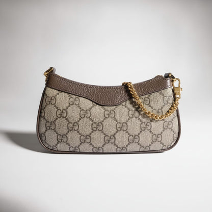 Compact Shoulder Bag - Beige & Brown