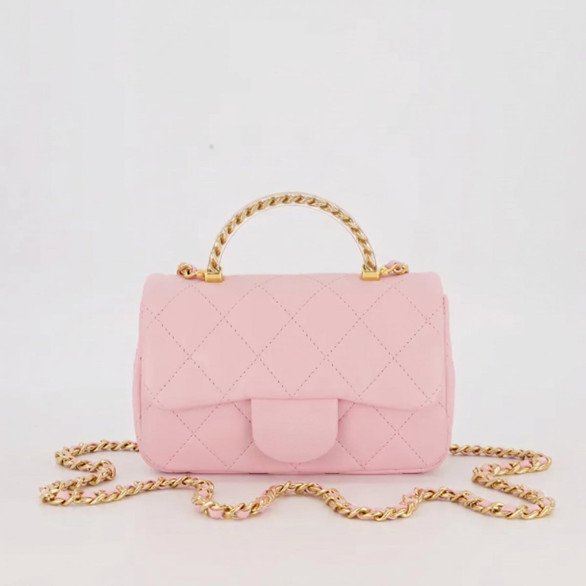 Mini Flap Bag Top Handle Lambskin