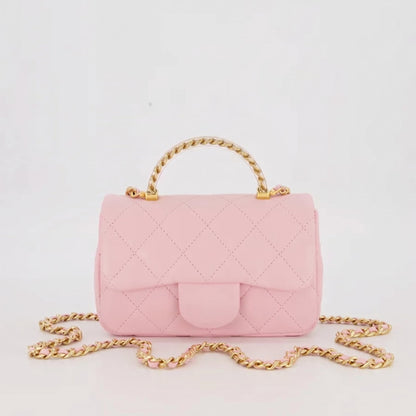 Mini Flap Bag Top Handle Lambskin